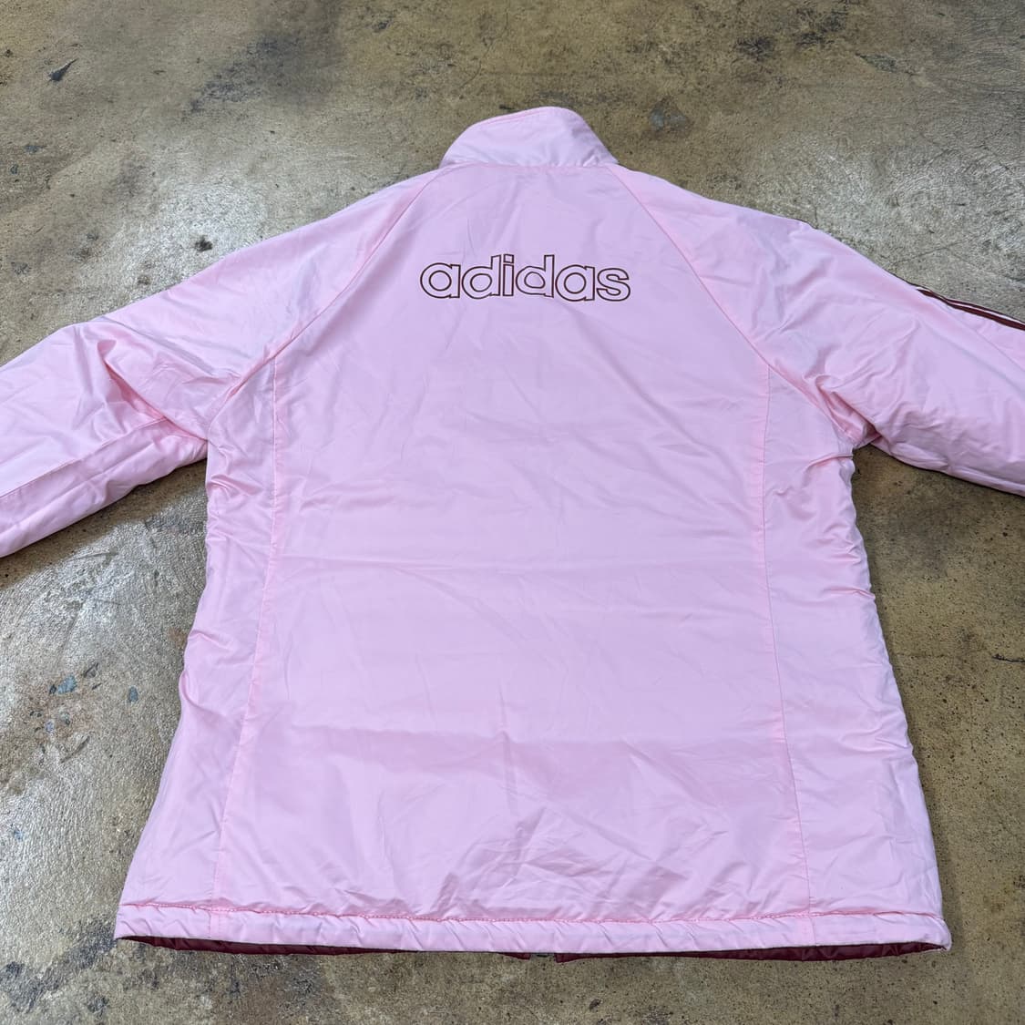 아디다스 딸기우유 핑크 버건디 양면 패딩  상품이미지7