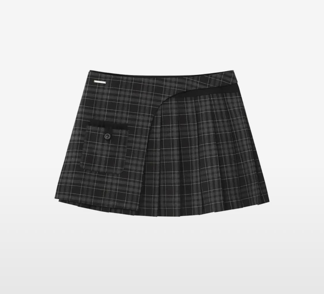 미세키서울 Pocket layered check skirt 스커트 상품이미지1