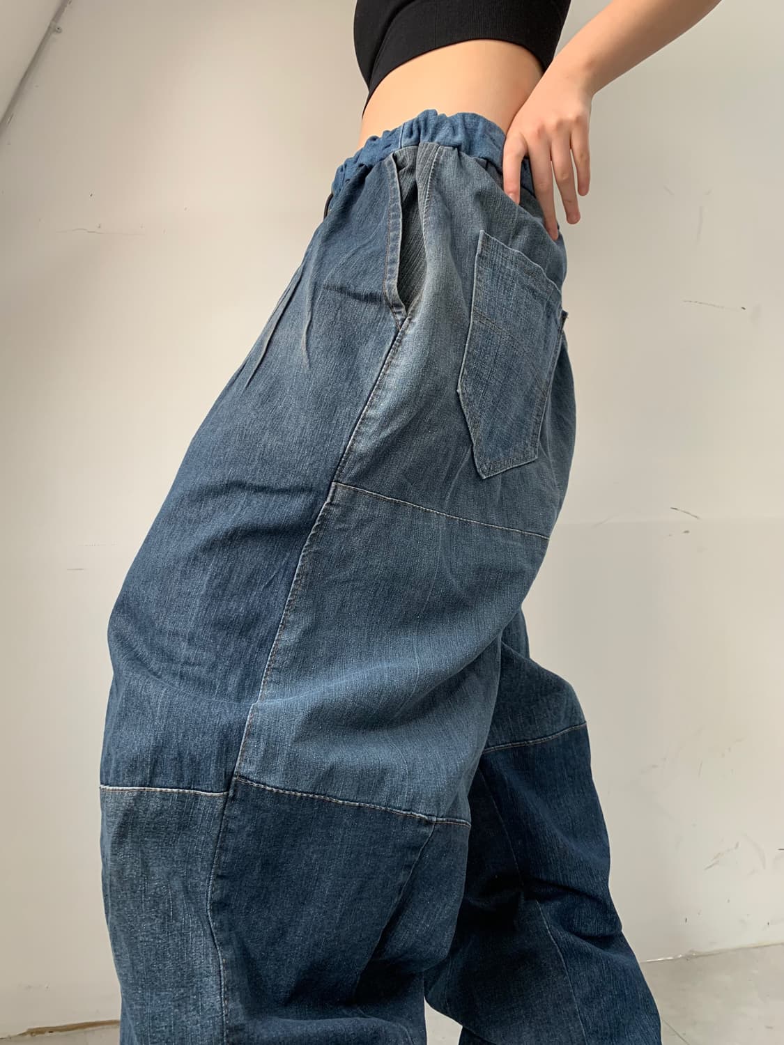 와이드 데님 패치 벌룬팬츠 상품이미지5