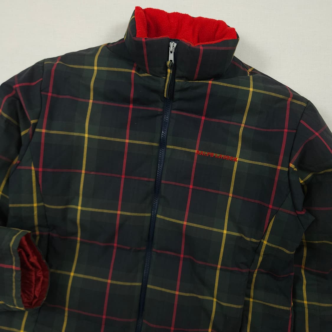 (여성M)폴로 랄프로렌 타탄체크 다운패딩 상품이미지1