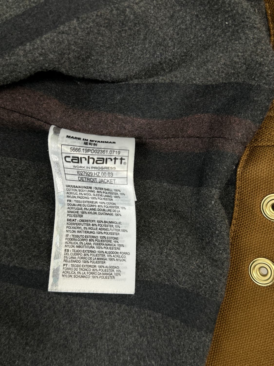 칼하트 WIP 디트로이드 해밀턴브라운 M 상품이미지6
