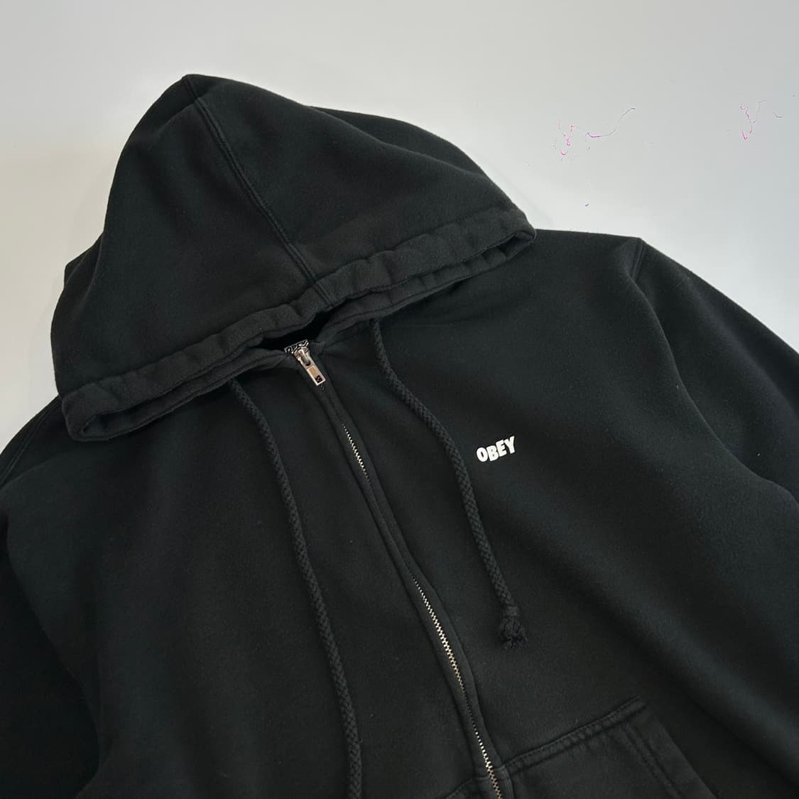 Obey 오베이 백 로고 블랙 후드집업 상품이미지4