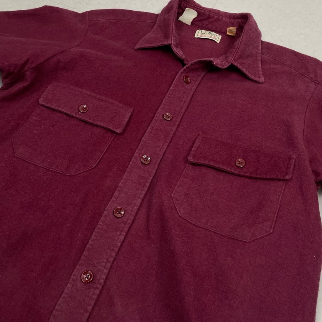 엘엘빈 L.L.Bean 버건디 투포켓 플란넬 셔츠 L 상품이미지3
