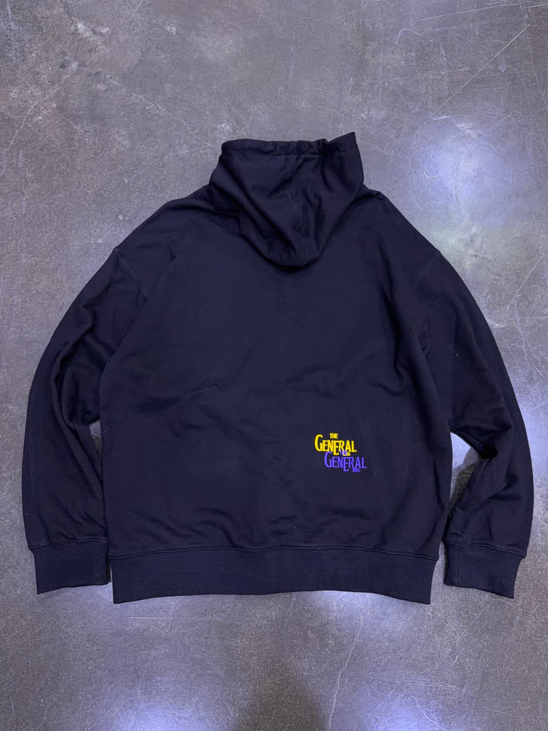 제너럴아이디어 엠브로이더 로고 자수 후드티 후디 블랙 M 상품이미지6