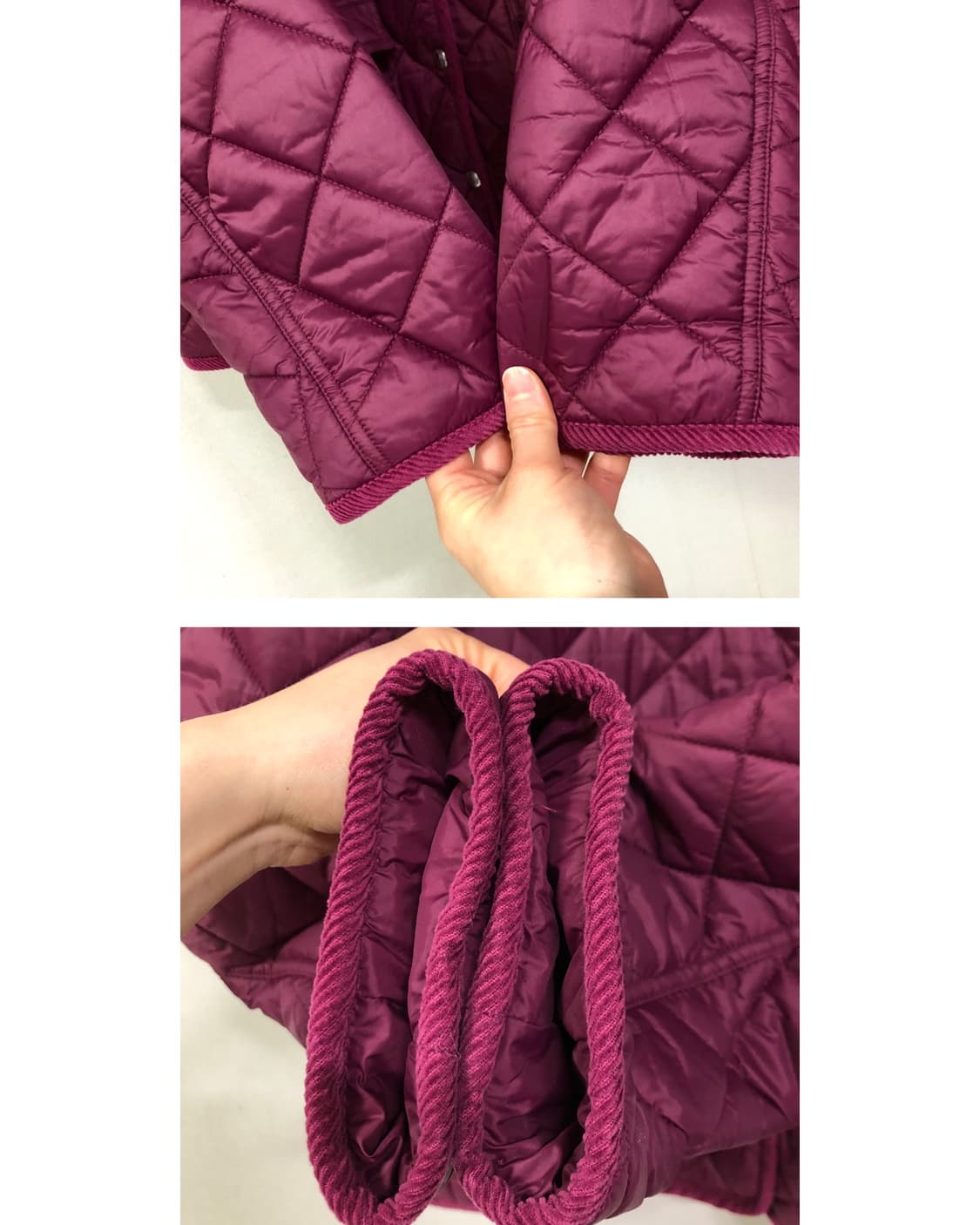 폴로 랄프로렌 여성 나일론 다이아몬드 퀼팅 누빔 자켓 XL _ 마젠타 상품이미지5
