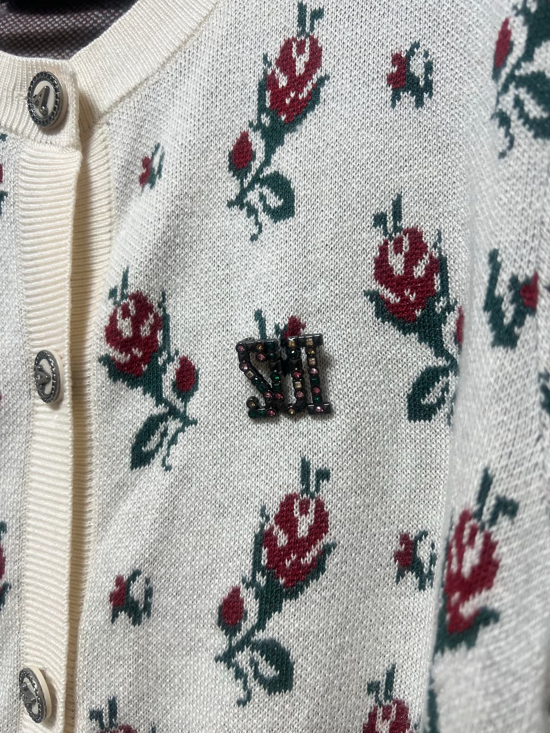 안나수이(Anna Sui) 빈티지 로즈 패턴 가디건 상품이미지4