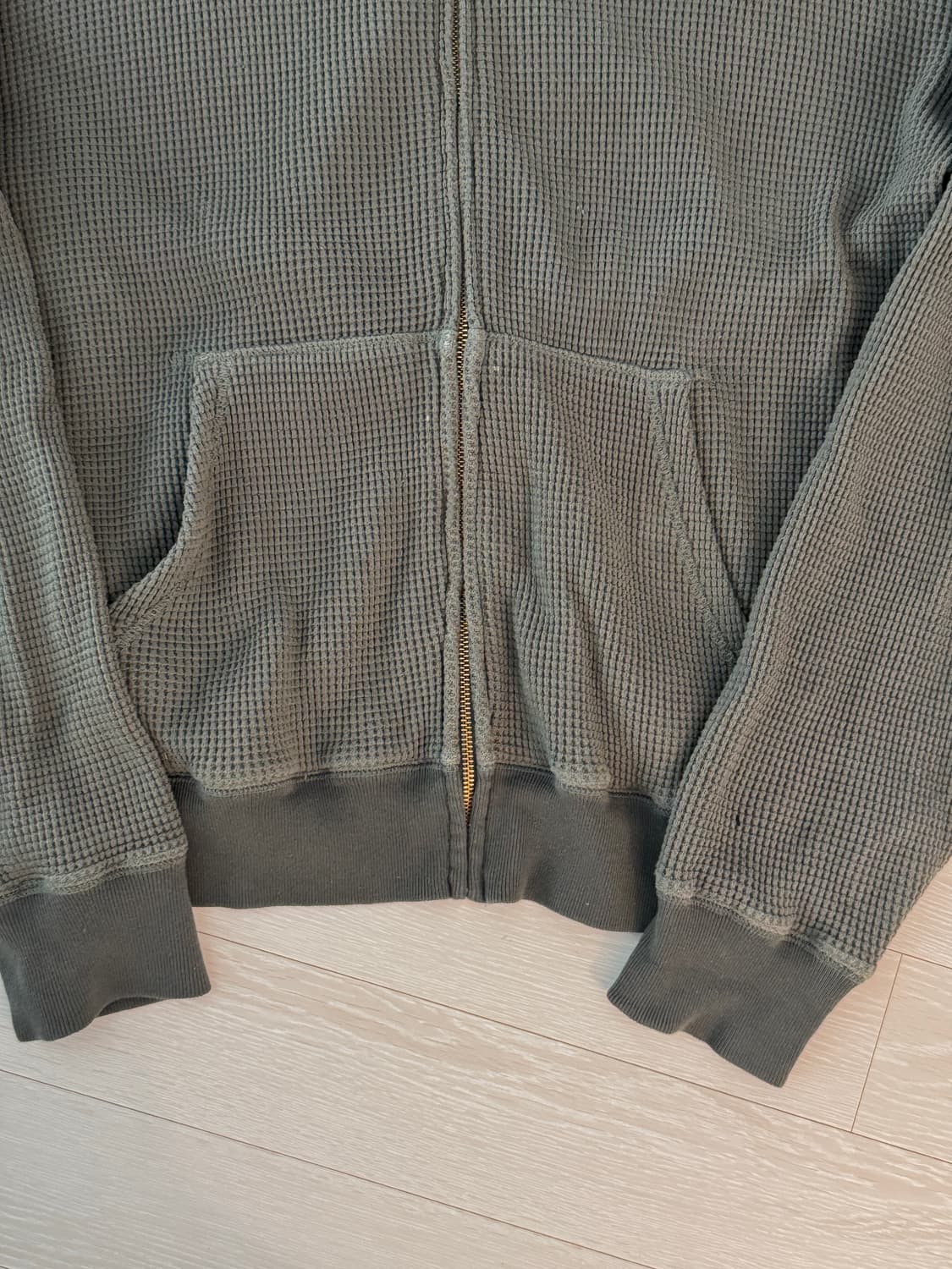 Khakis 카키스 와플 후드집업 올리브색 상품이미지3