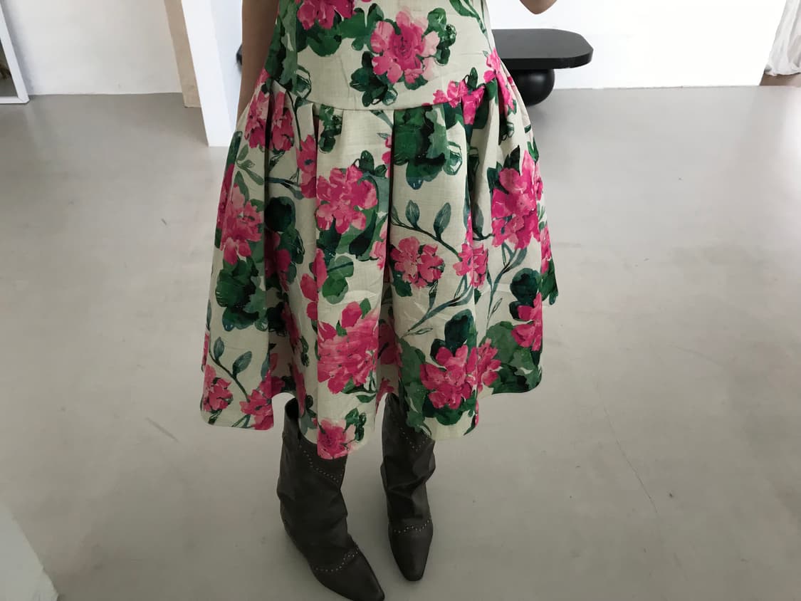 vintage pink pattern one-piece 상품이미지5