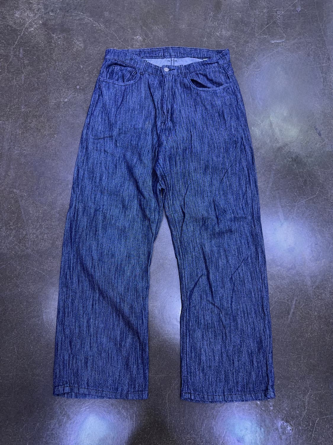 쿠어 크링클 와이드 데님팬츠 인디고 M 상품이미지4