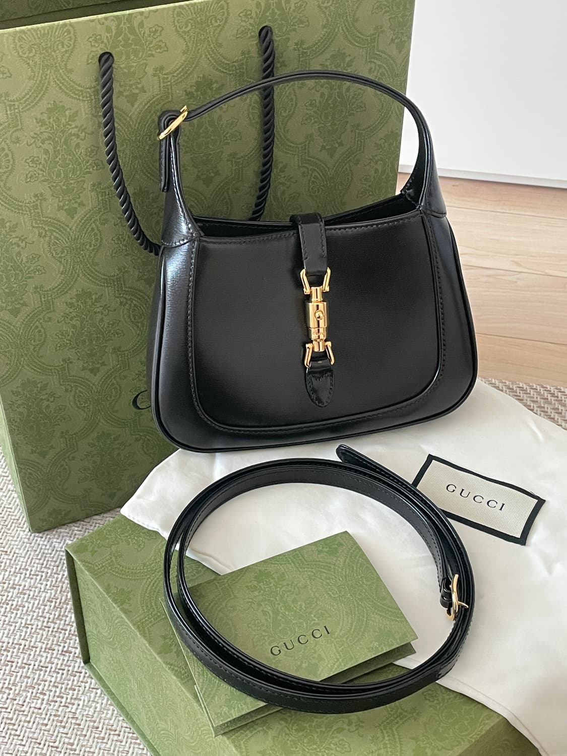 (백화점 구매 정품)구찌 재키 미니 블랙 상태최상 상품이미지1