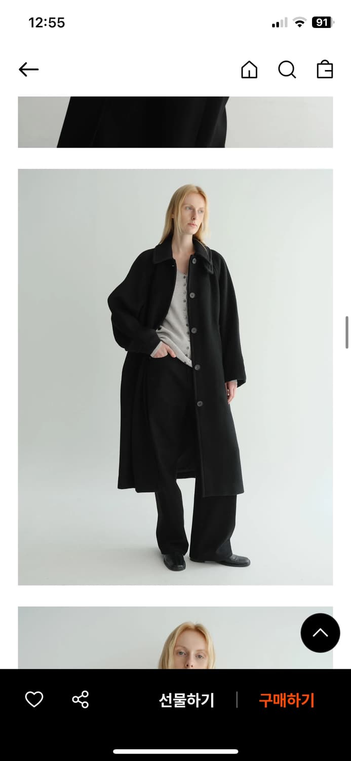 이아 eaah 울 발마칸 블랙코트 36(s) 상품이미지1