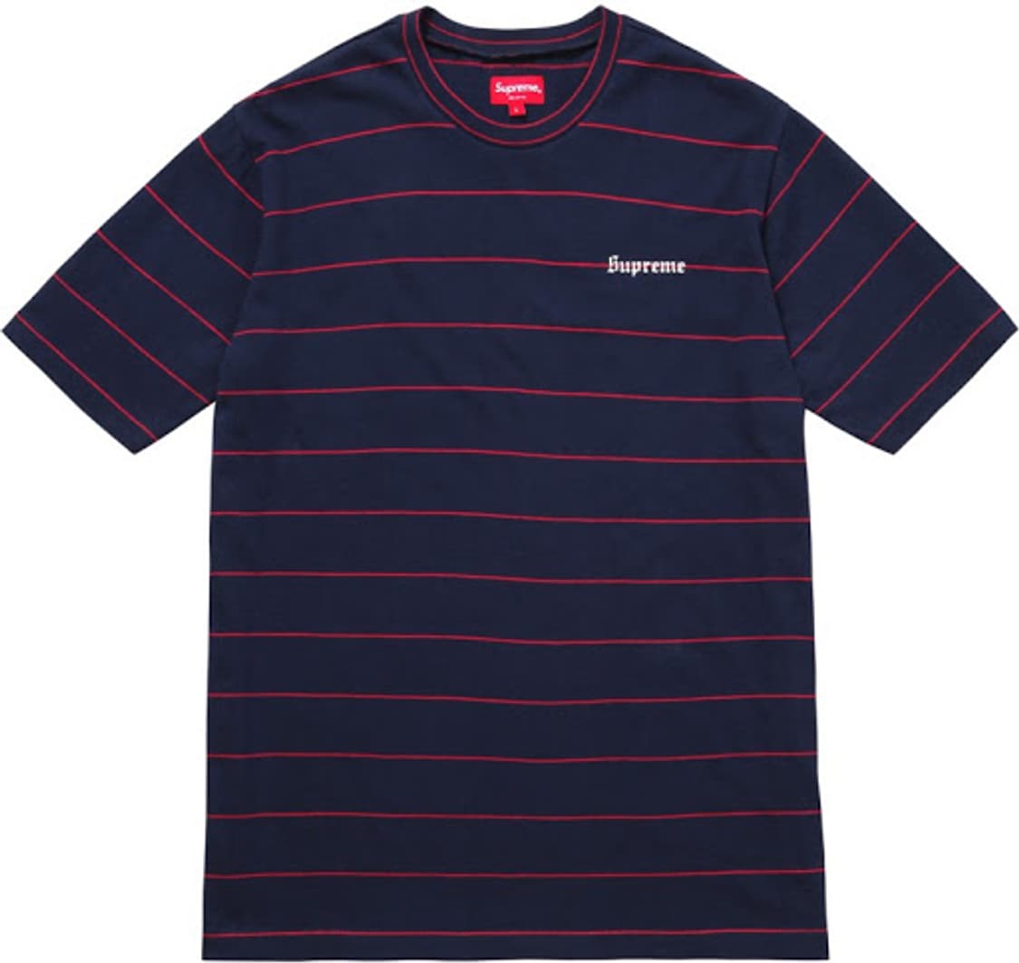 [M] 슈프림 PIN STRIPED T-SHIRTS 네이비 상품이미지1