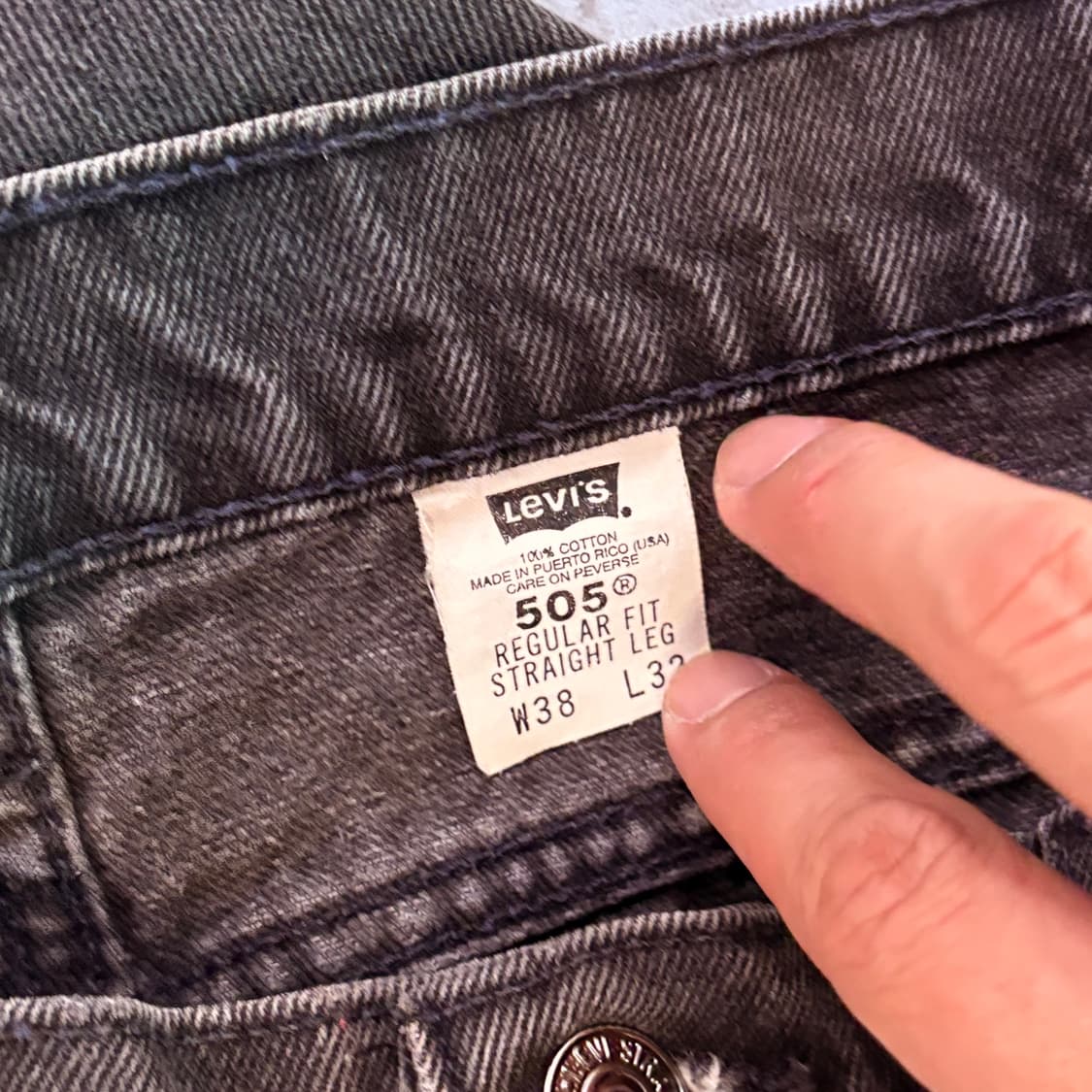 [38/32] USA 리바이스 505 오렌지탭 orange 흑청 블랙 상품이미지7