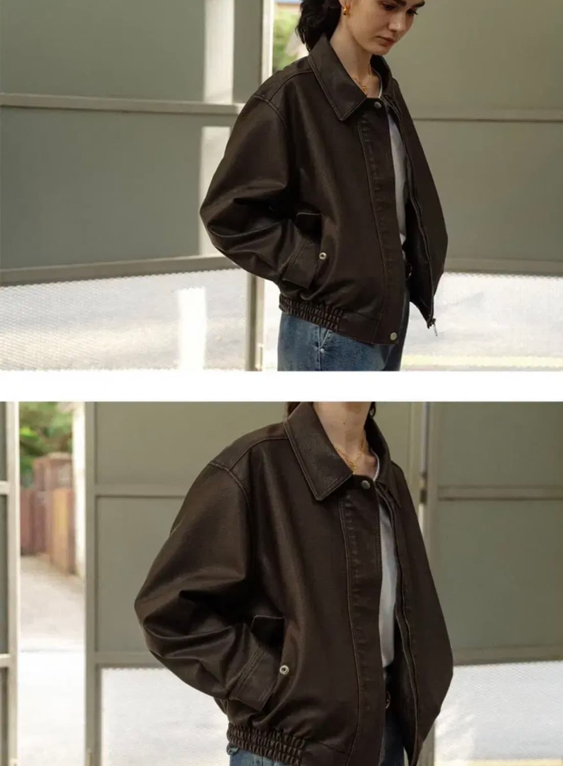 틸아이다이 네츄럴 크랙 레더 블루종 브라운 상품이미지6