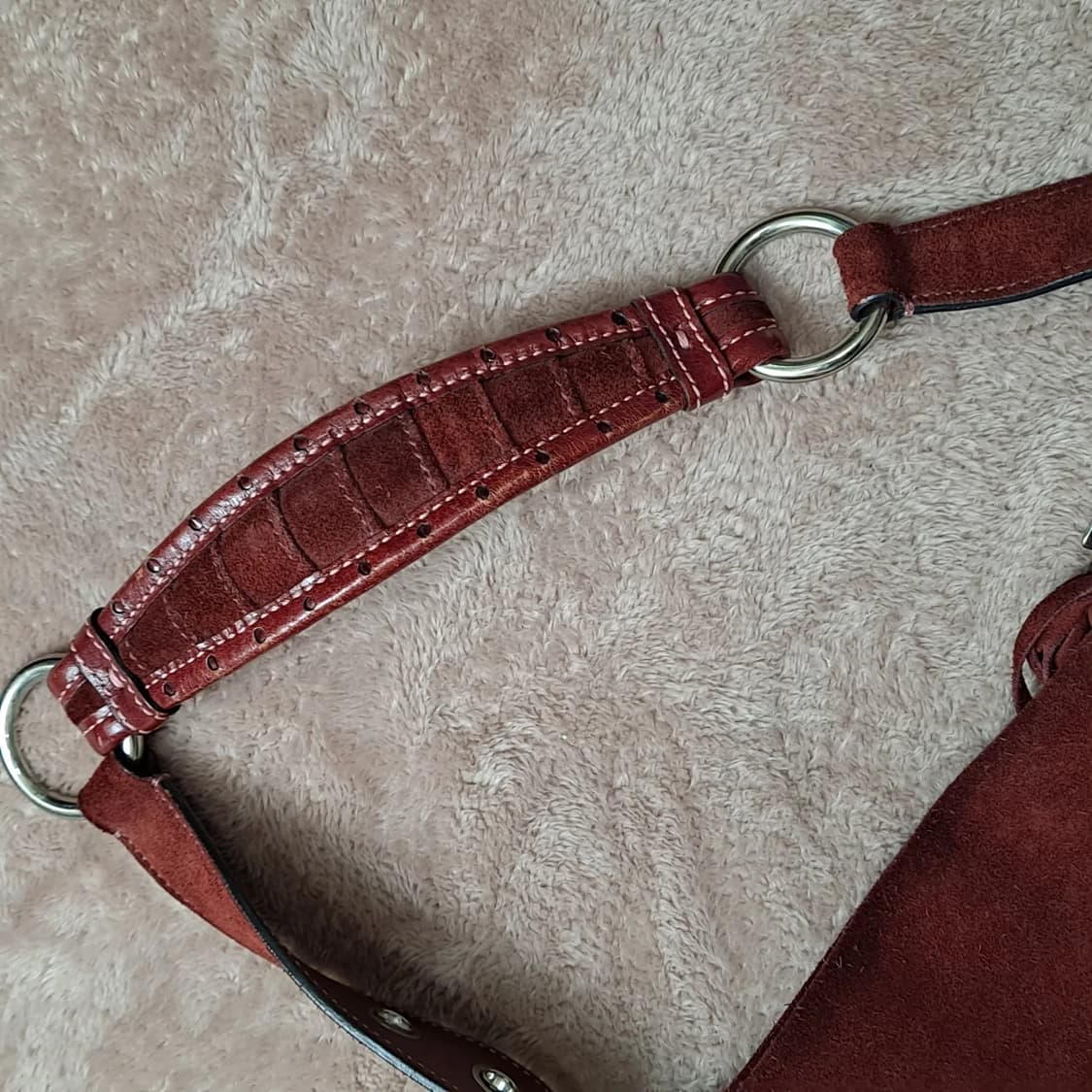 [코치] 빈티지 스웨이드 숄더백 버건디 상품이미지7