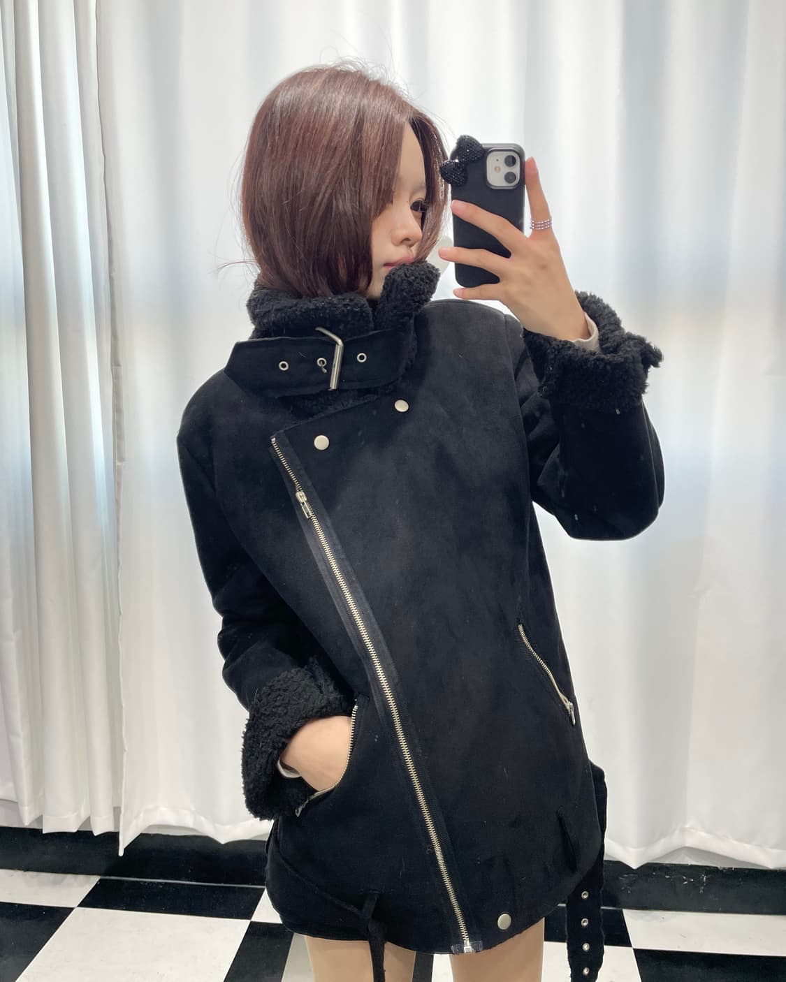 🎸블랙 무스탕 자켓🎸 상품이미지4