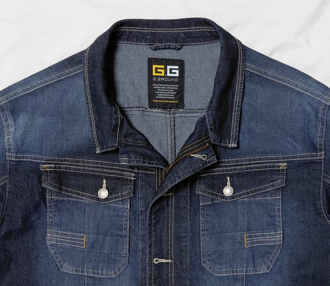 [L] G.GROUND 지그라운드 딥블루 워싱 데님 트러커 자켓 상품이미지2