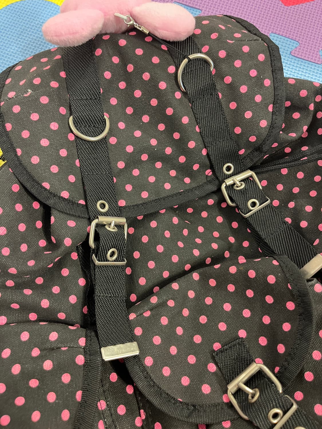 블랙 핑크 도트 백팩 🍓 상품이미지5