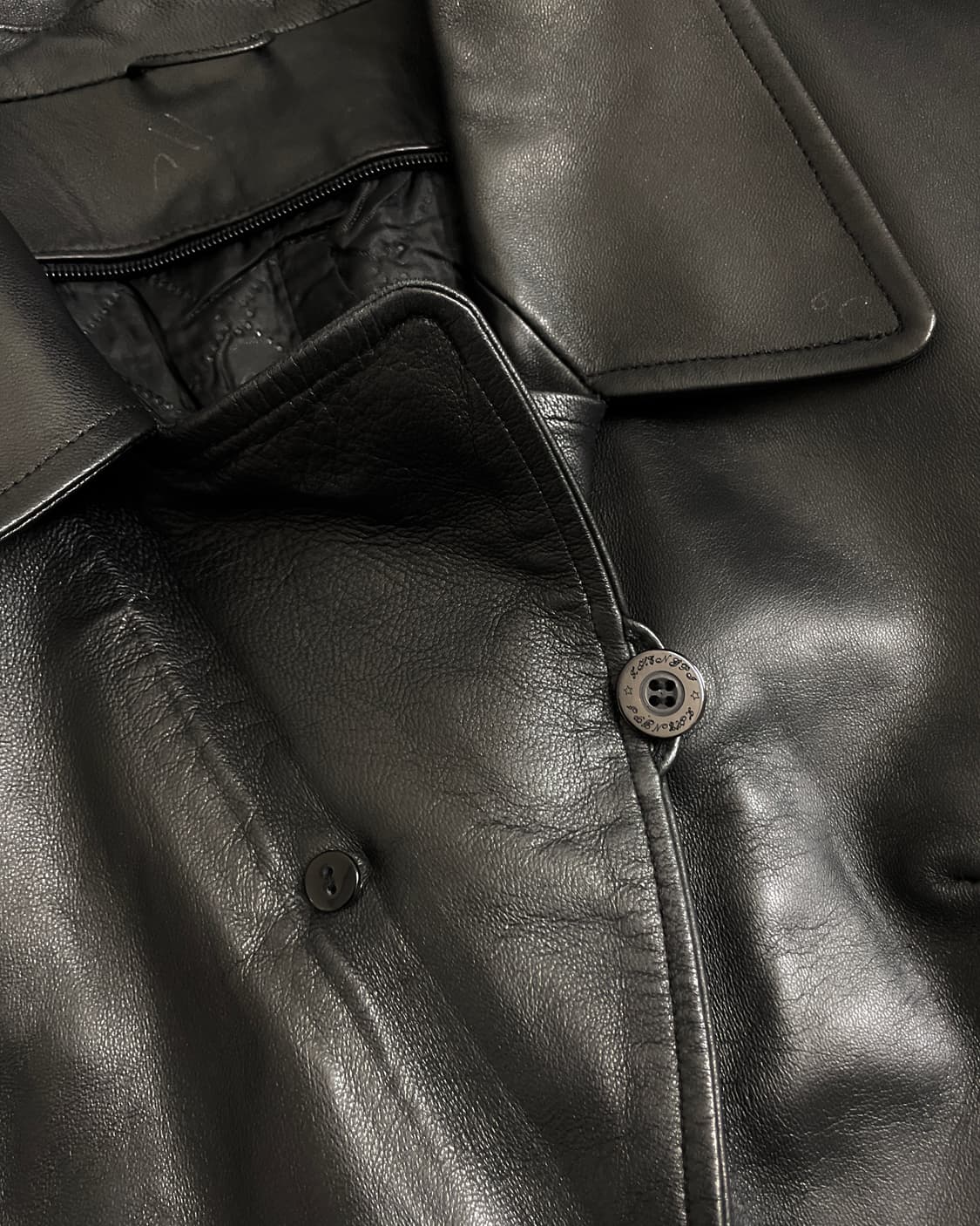 펀칭 디테일 빈티지 가죽 자켓 상품이미지9