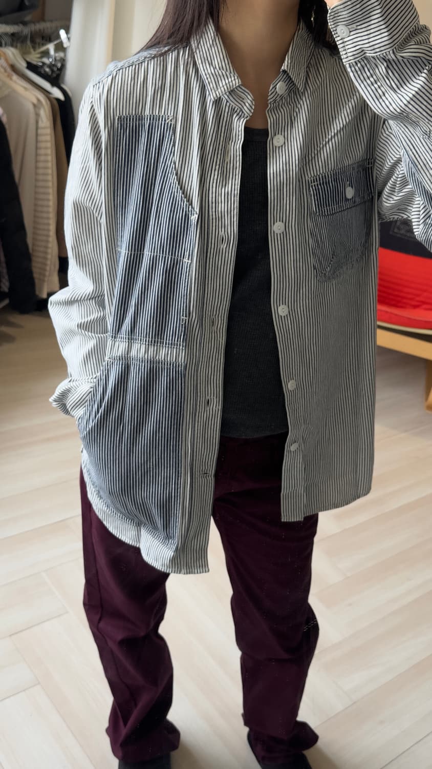[CABANE DE ZUCCA] stripe patchwork shirt 상품이미지8
