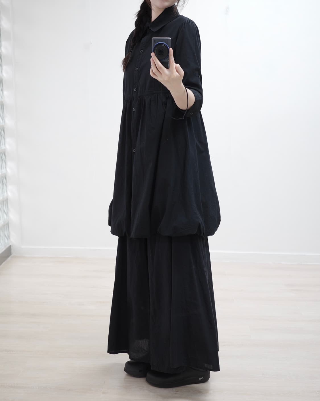 Black collar vintage one-piece 상품이미지3
