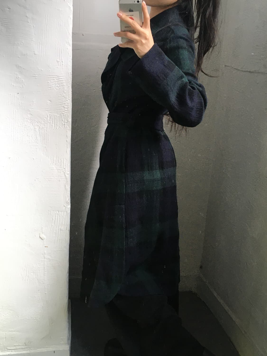 Vivienne Westwood 비비안웨스트우드 그린 체크 카라 울 코트 상품이미지2