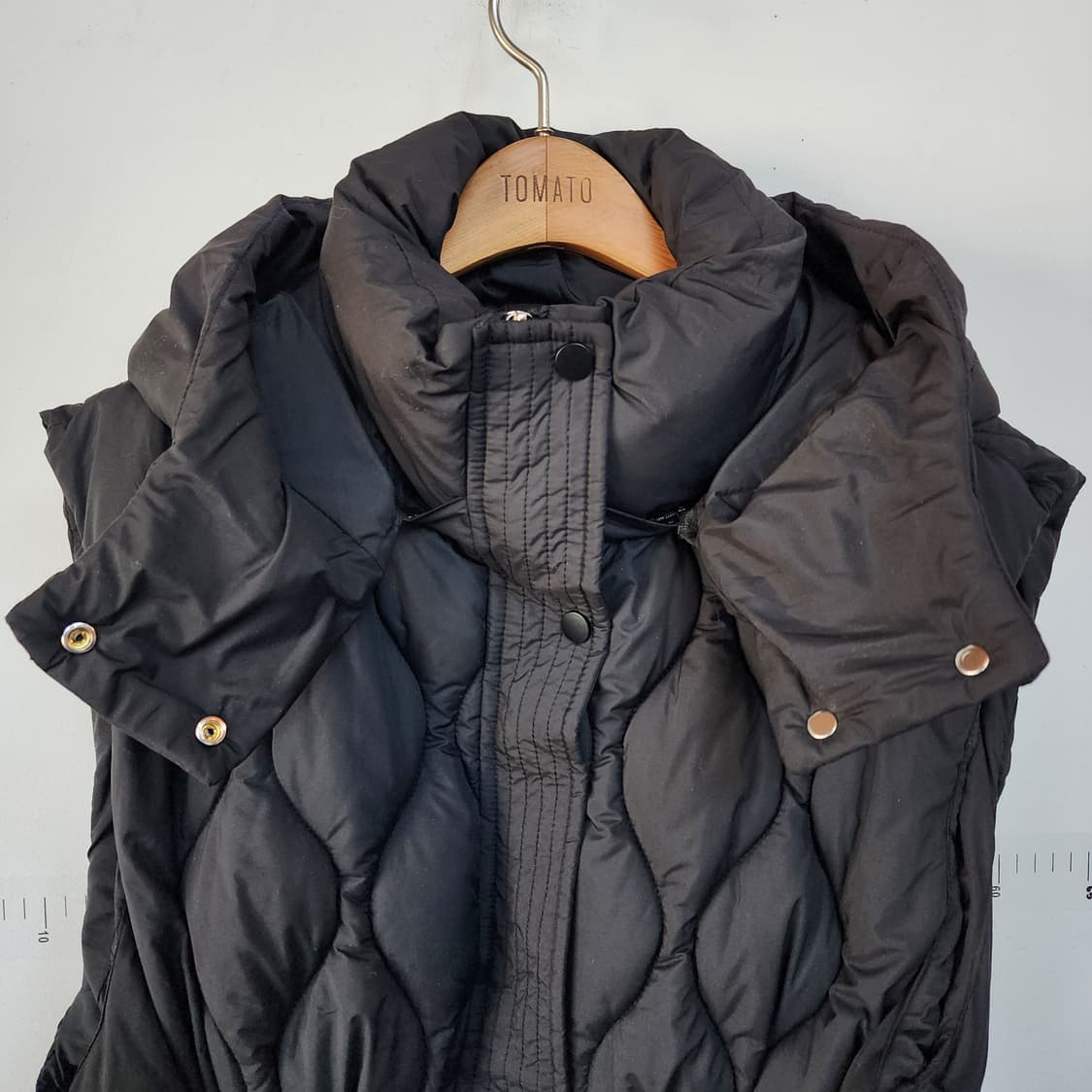 탱커스 누빔 후드 롱 조끼 블랙 패딩 상품이미지4