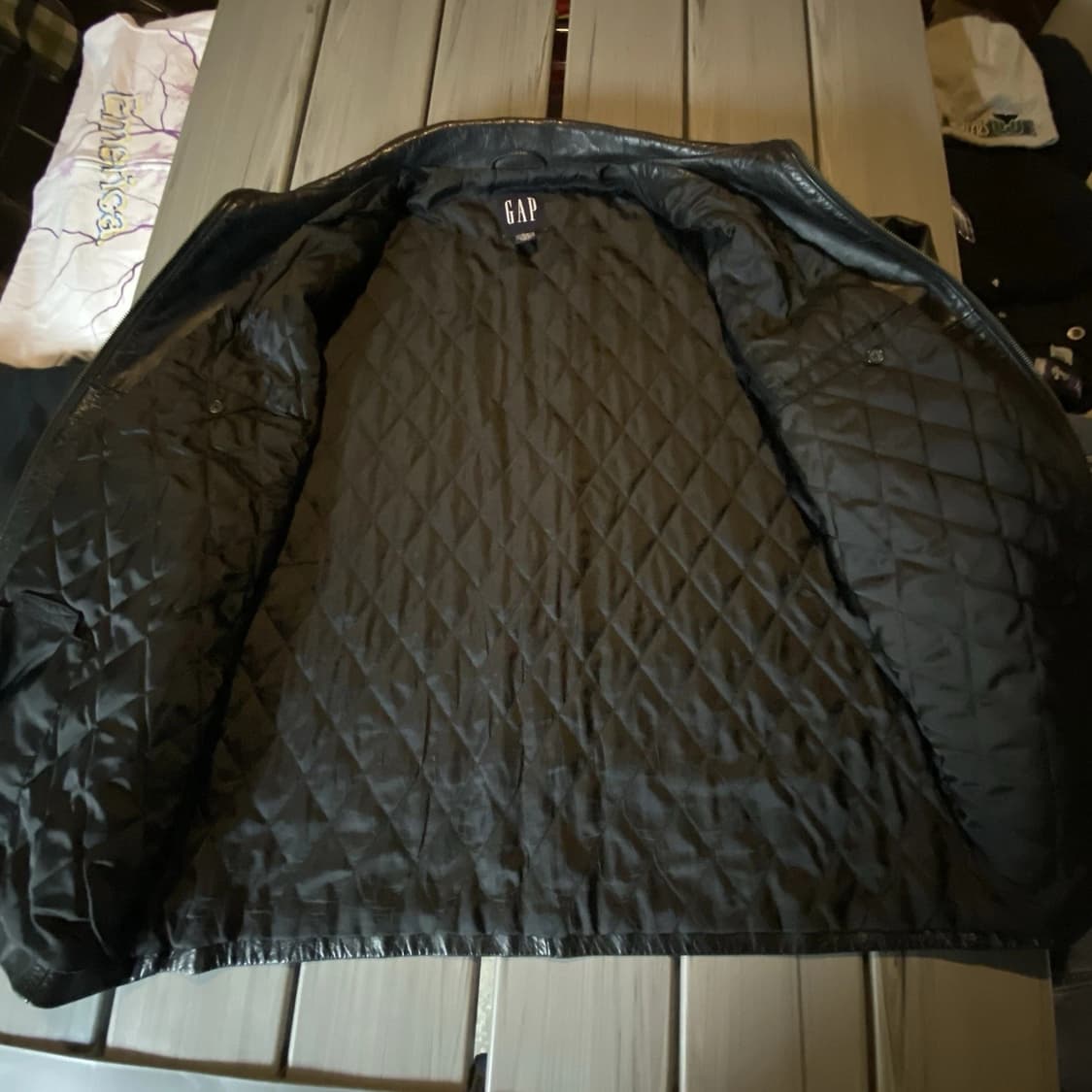 90s 올드 갭 싱글 레더 자켓 상품이미지5