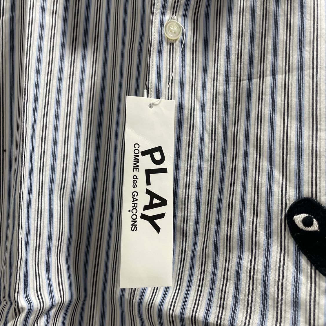 꼼데가르송/ 블랙하트 스트라이프 셔츠/ XL 상품이미지8