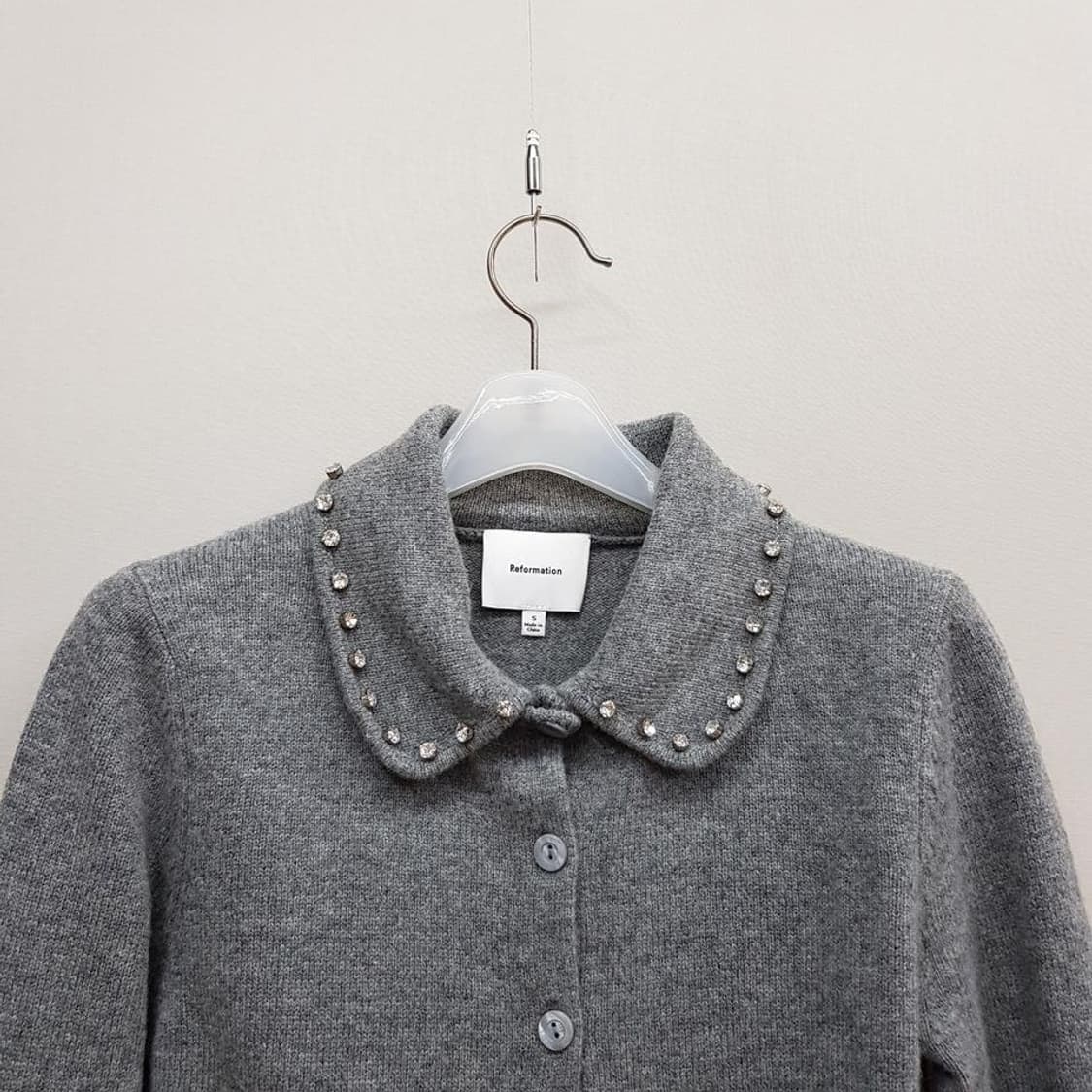 리포메이션 Reformation 스터드 카라 울 가디건 S사이즈 상품이미지3