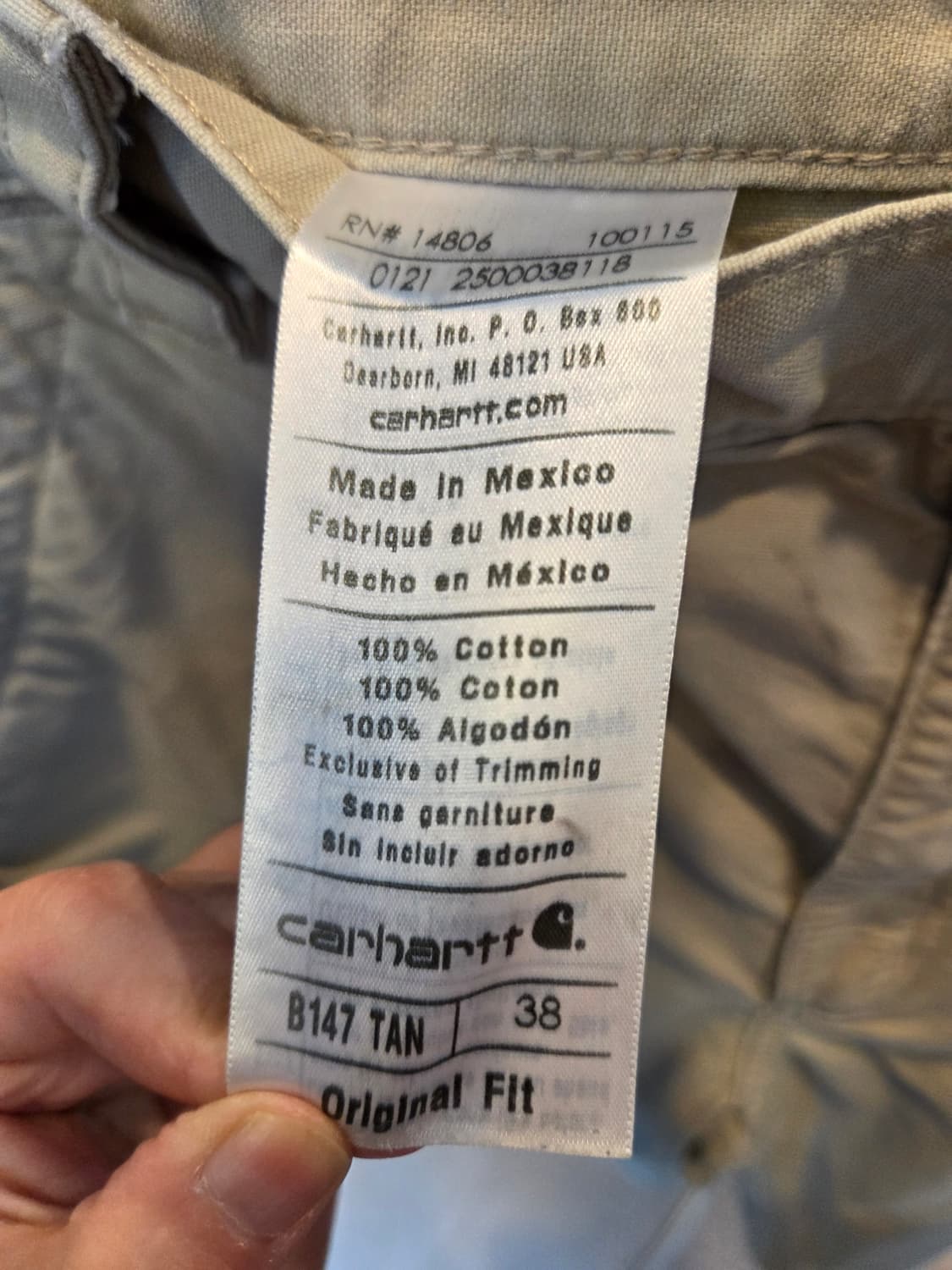  칼하트 B147 캔버스 카펜터 쇼츠 탄(TAN,베이지색) 상품이미지5
