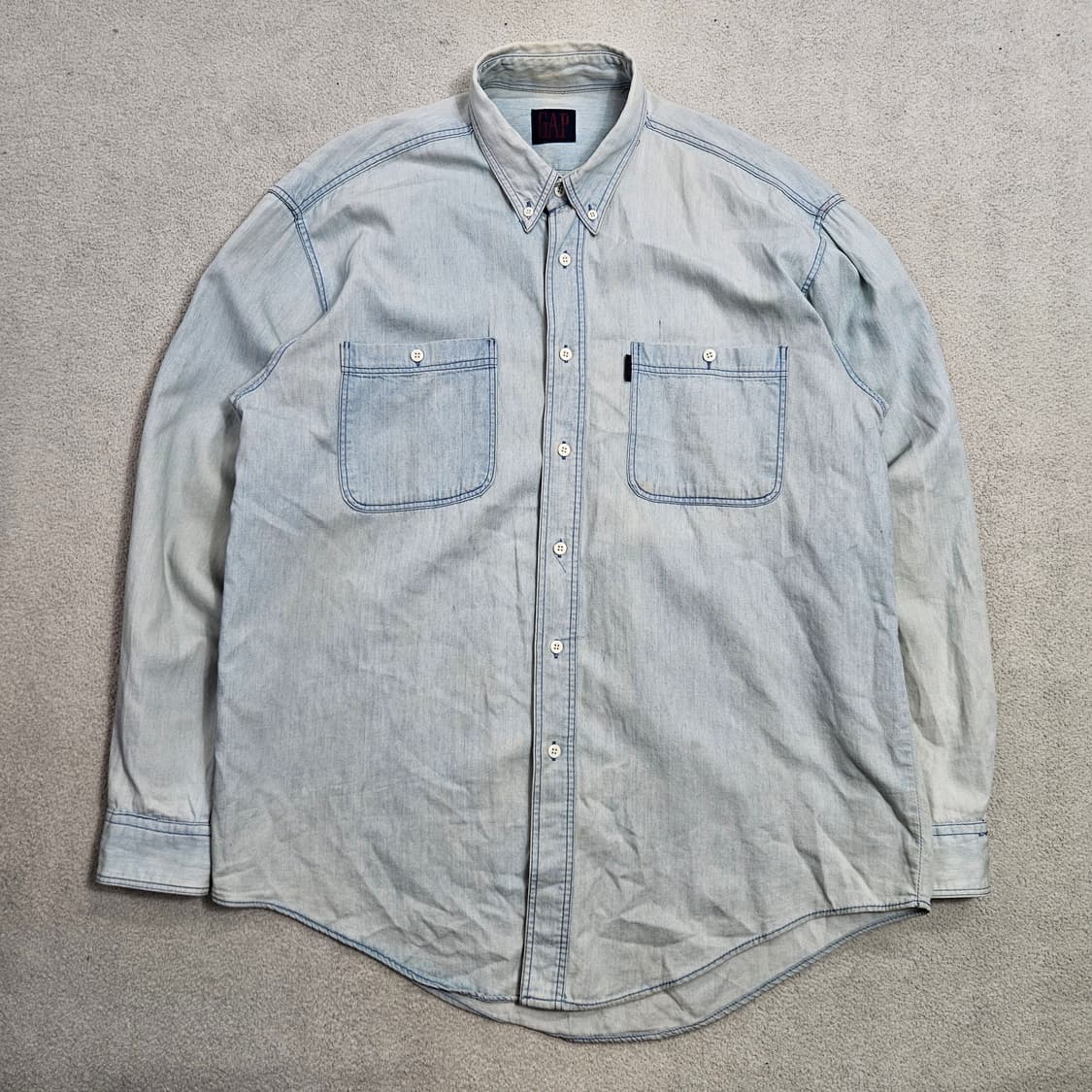 90s Gap 투포켓 샴브레이 셔츠 상품이미지3