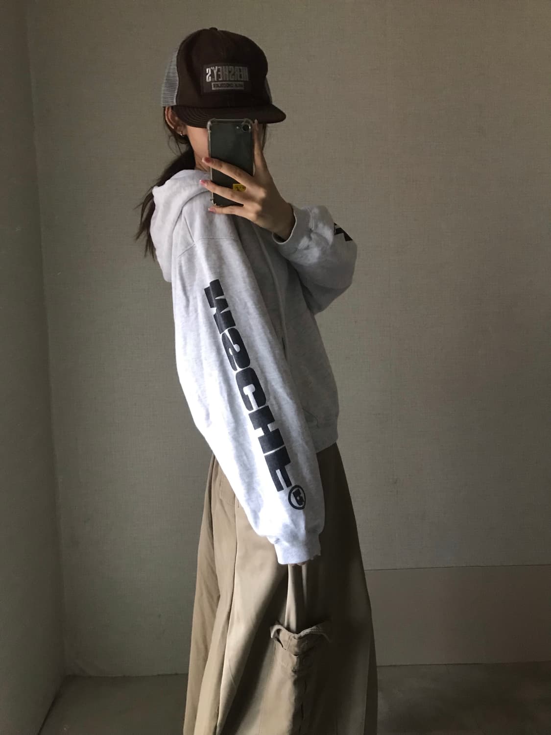미스치프 사이드로고 후드집업 상품이미지1
