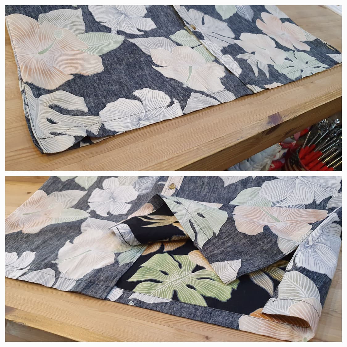 3XL(120).하와이안 셔츠(라이트블랙) 상품이미지5