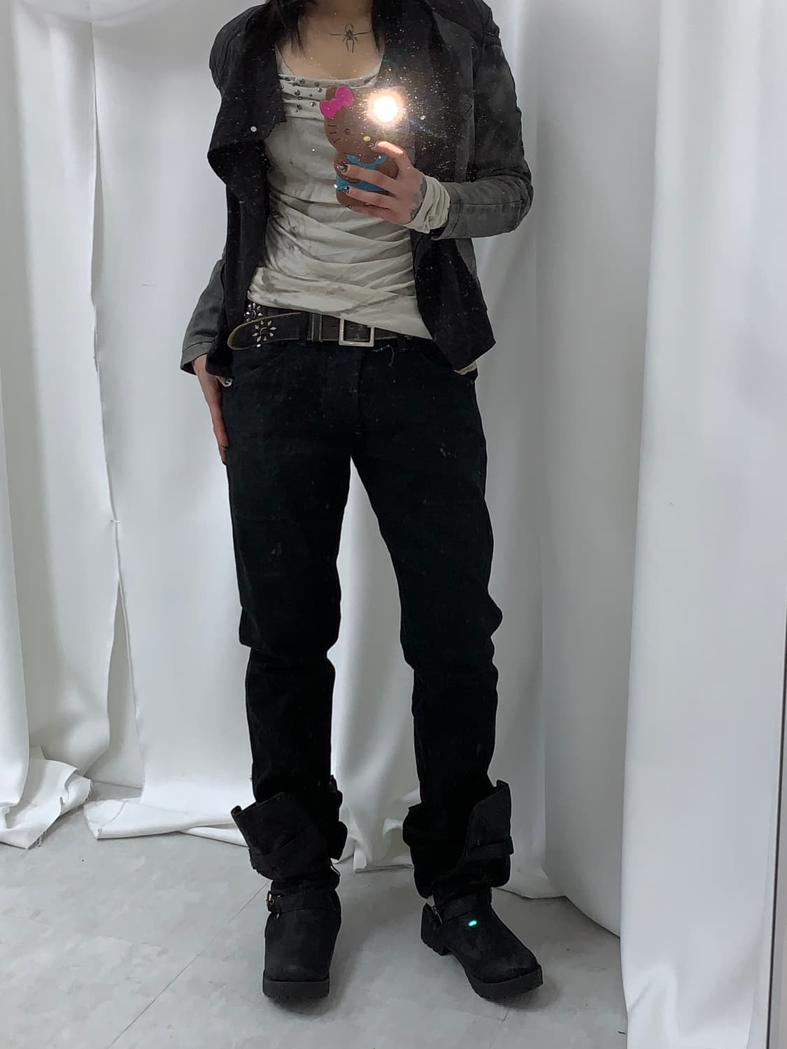 디젤 블랙 슬림핏 스트라이트 팬츠 #348 상품이미지1