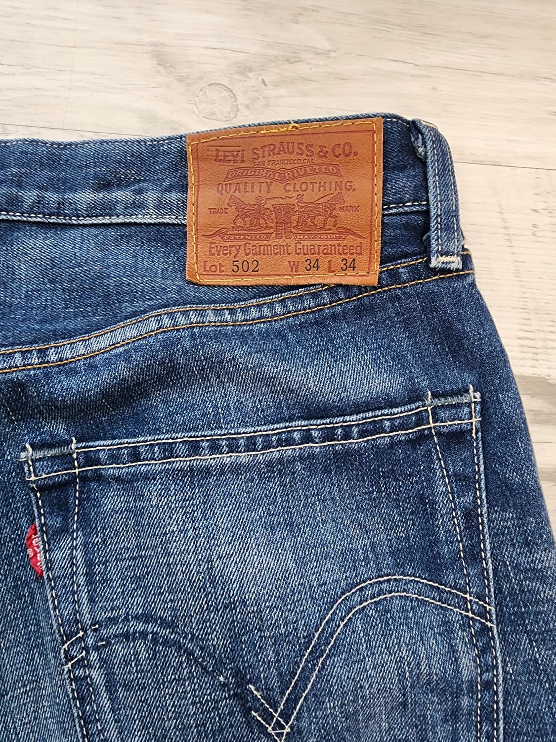 LEVIS 리바이스 502 일본산 셀비지 워싱 데님 팬츠. W34 청바지 상품이미지9