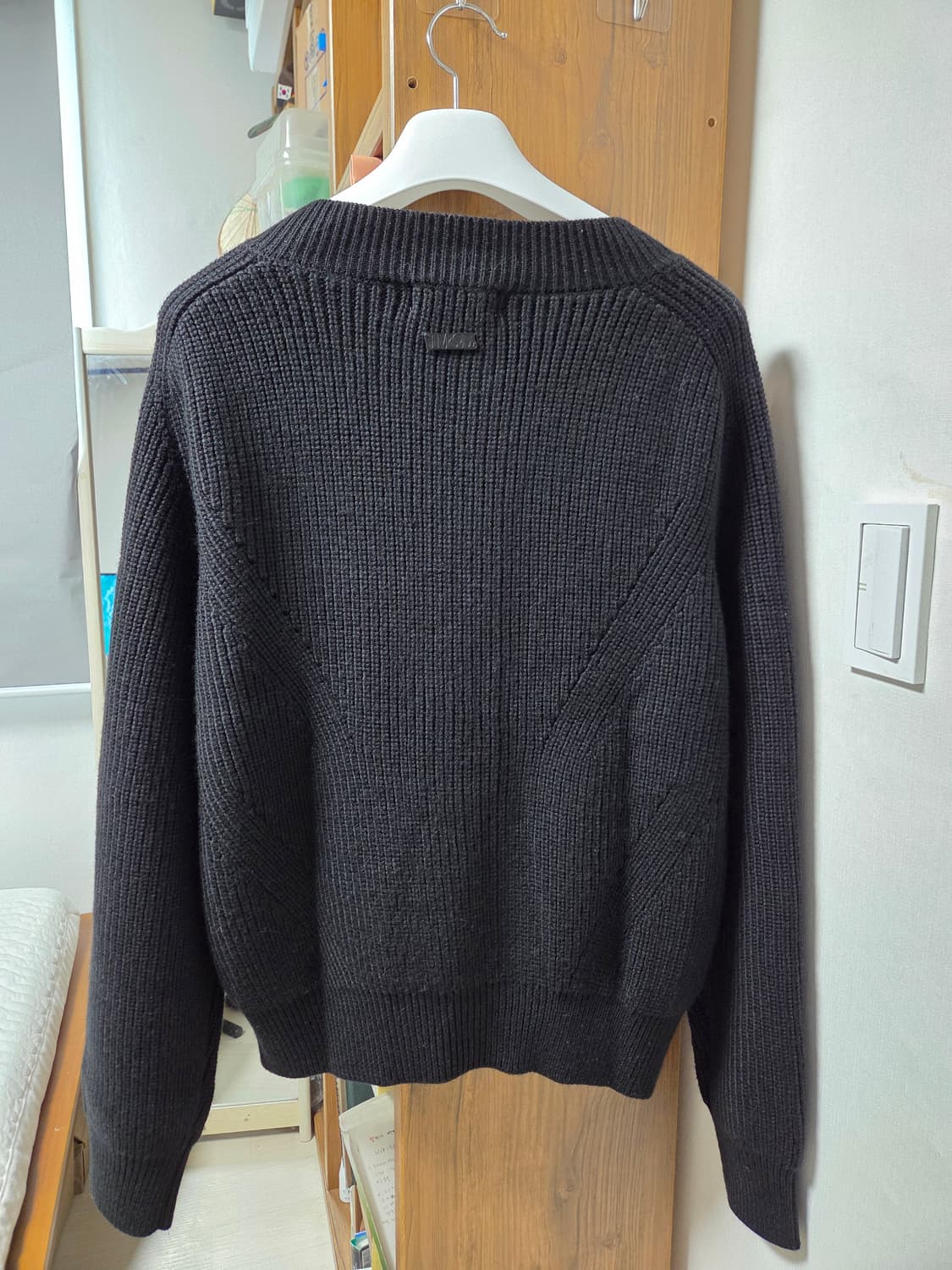 엘무드 뉴프렙 울 크루넥 가디건 46 블랙 상품이미지2