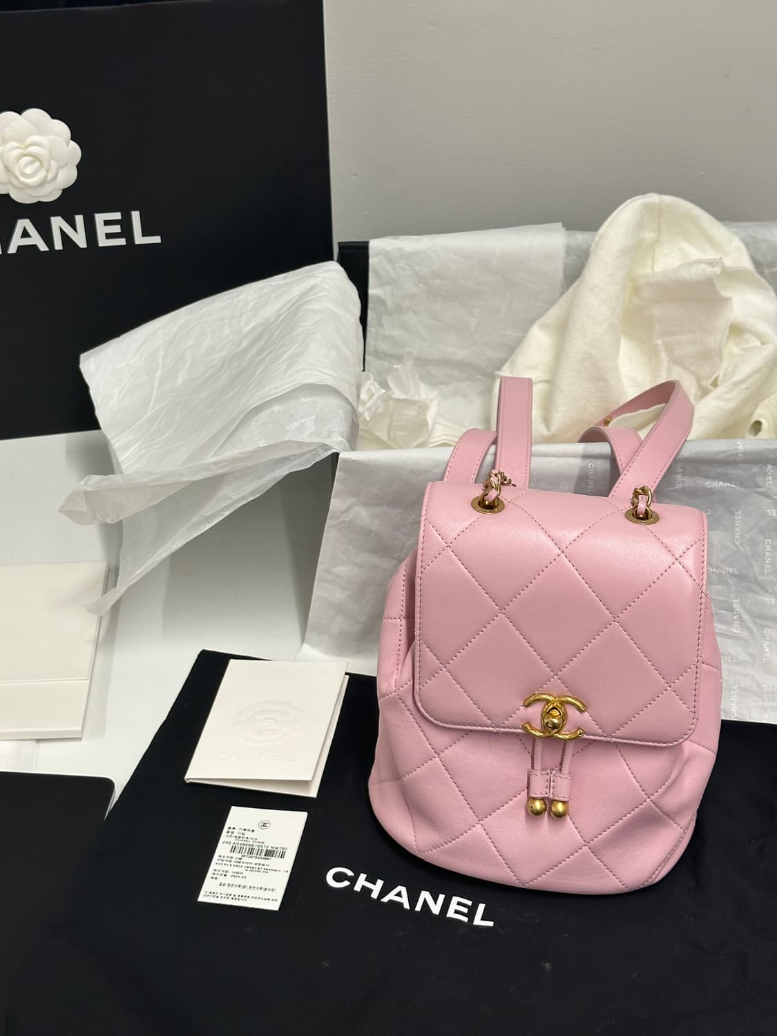 샤넬 백팩 CHANEL 레터링 체인 퀼팅 미니백 AS4866 상품이미지1
