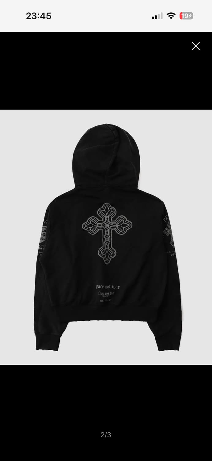 PEACE NOT WAR 후드 - 더스티블랙 상품이미지3