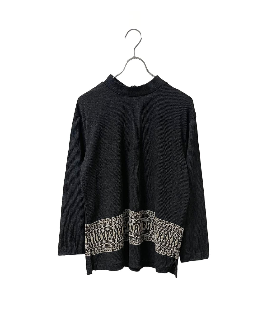 Folk Pattern Ribbed Half-neck Knit 상품이미지1