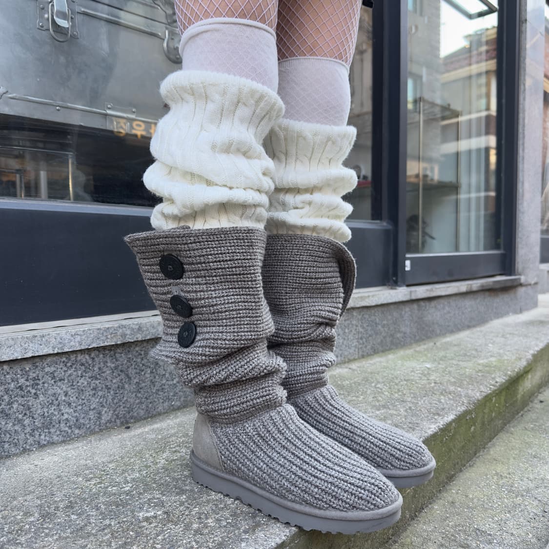 2000s Y2K 니트 카디 어그 부츠 상품이미지5