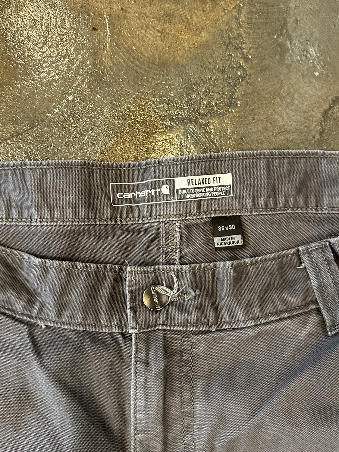 칼하트 릴렉스핏 워크팬츠 차콜 36X30 상품이미지4