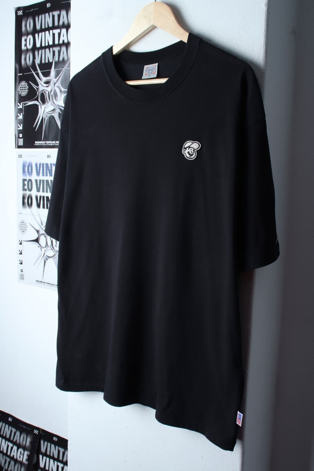 (XL-2XL) 이벳필드 반팔 티셔츠 빅사이즈 블랙 올드스쿨-H31449 상품이미지1