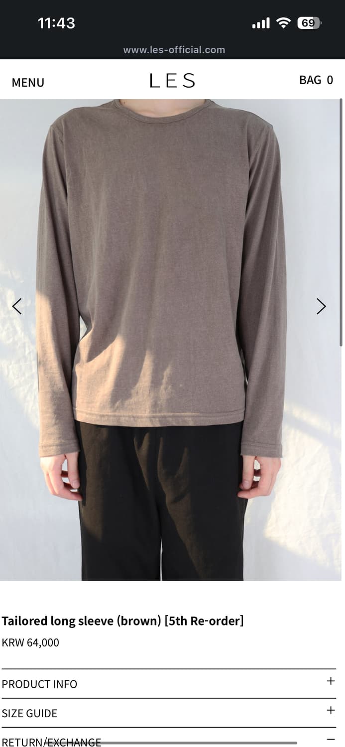 Les 롱슬리브 브라운 구매합니다 상품이미지1