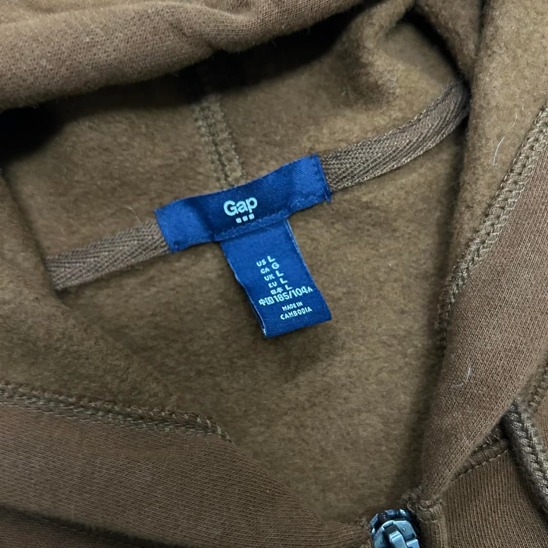 Gap 갭 대장급 초코브라운 폭닥 스웻 후드집업 희귀져지(L) 상품이미지4