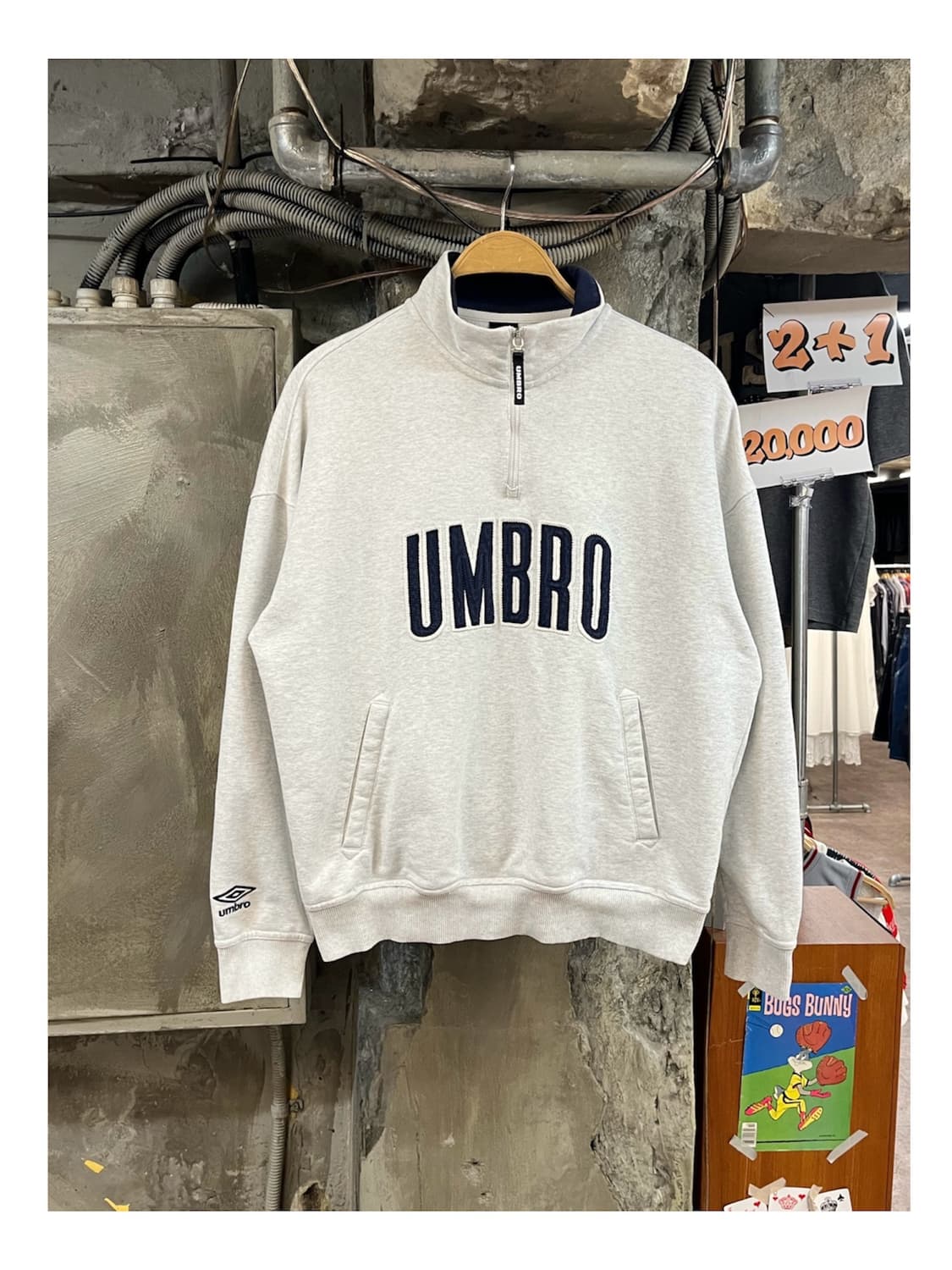 엄브로 반집업 맨투맨 라이트그레이 95 #csz4043 상품이미지1