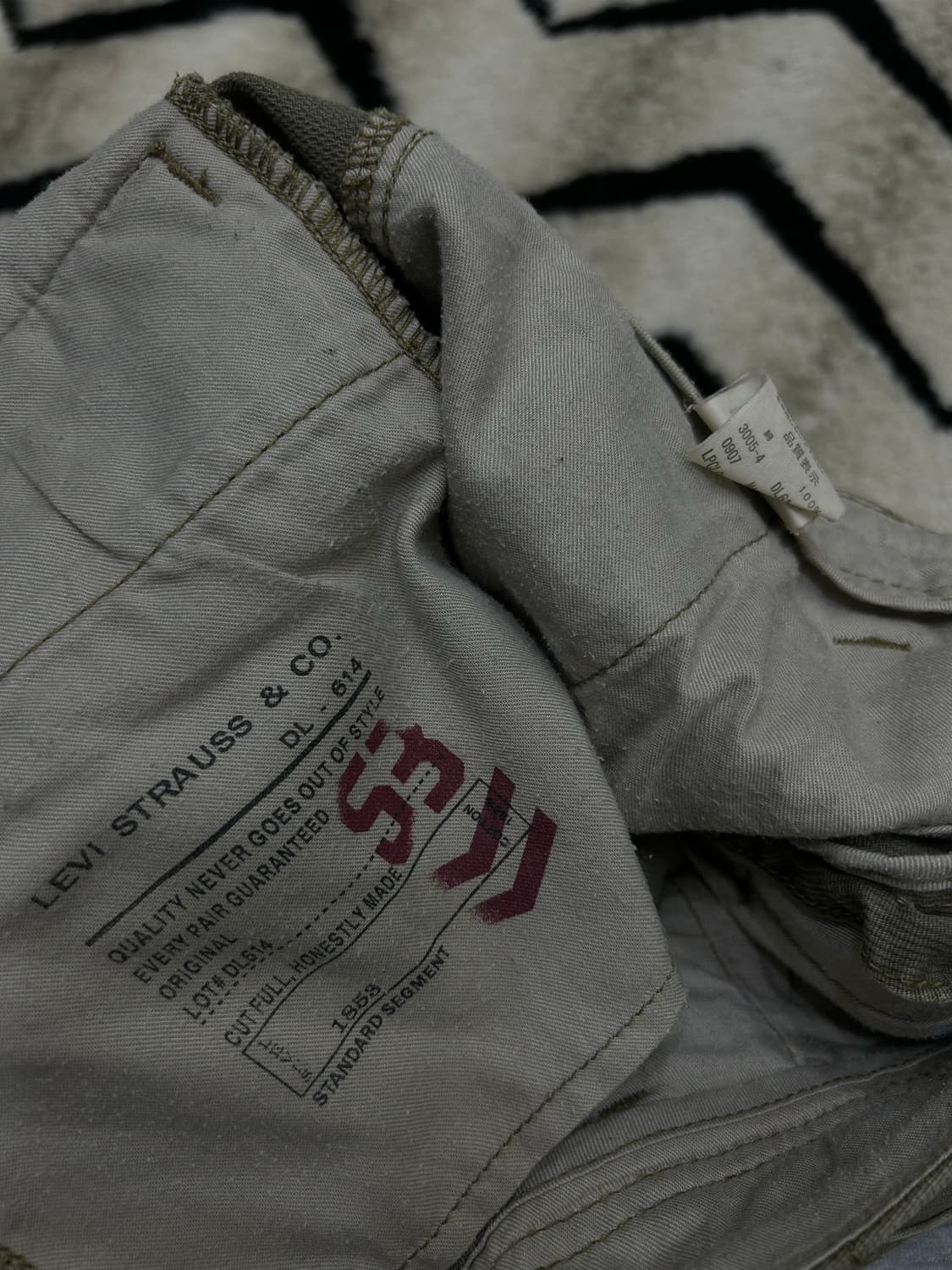 [32]리바이스 헤비코튼 카고팬츠/일본판/옅은카키 상품이미지4