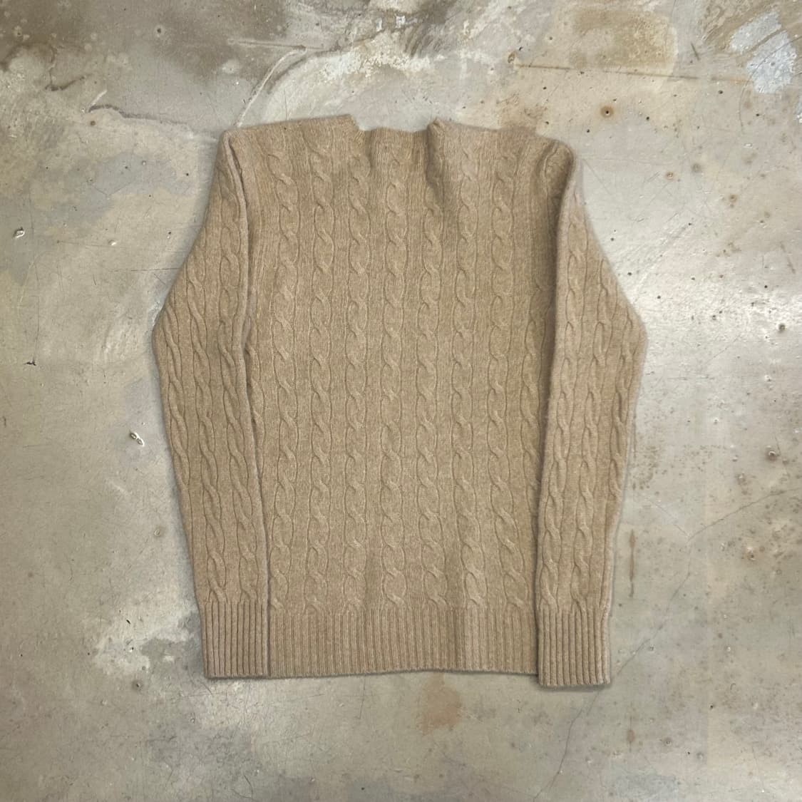 S 폴로랄프로렌 베이지 케이블 울 니트 스웨터 0425 가격 = 7  상품이미지3