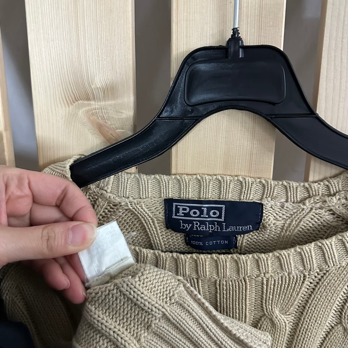 (M) 폴로 랄프로렌 크림 베이지 케이블 니트 상품이미지5