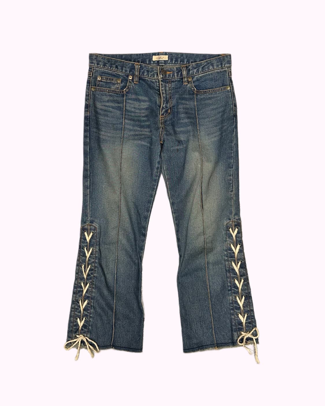 lace-up leg low-rise capri jean 상품이미지1